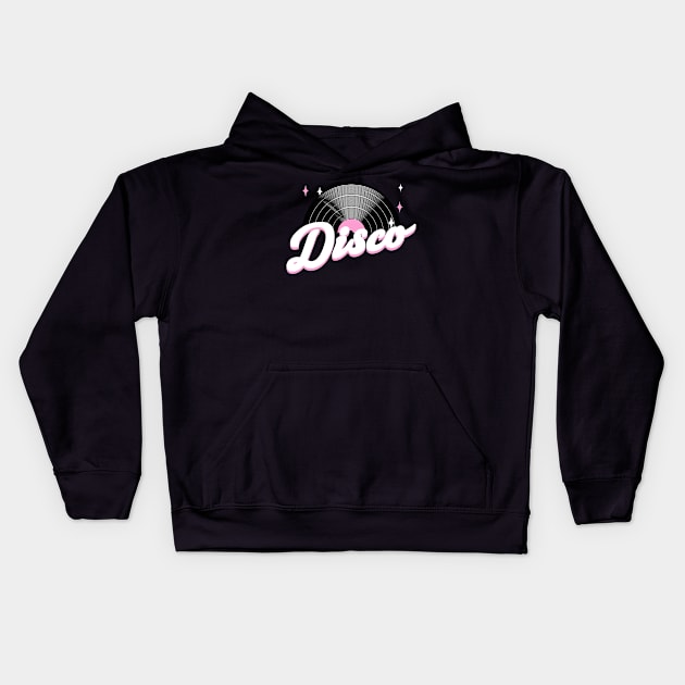 DISCO  - Vintage Vinyl (pink) Kids Hoodie by DISCOTHREADZ 